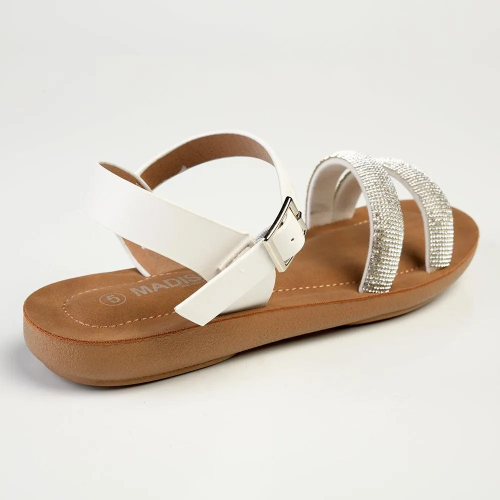 Madison Bling Wedge Sandal - White