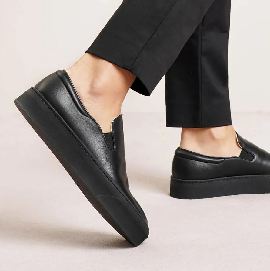 Marie H black nappa sneakers