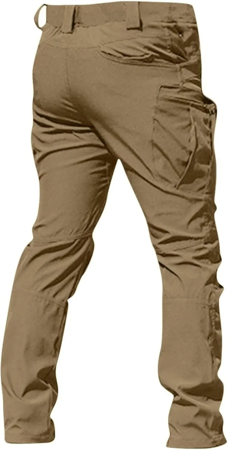 Men's Cargo Pants Stretch Tactical Pants Multi Pockets Hiking Ripstop Stretch Stylish Slim Fit Trousers 2025