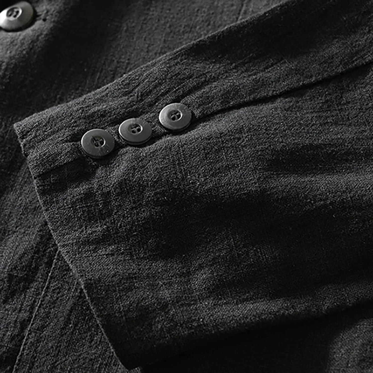 Men's Casual Blazer Fashion Pure Color Single Layer Suit Top Lightweight Slim Fit Cotton Linen Business Jacket