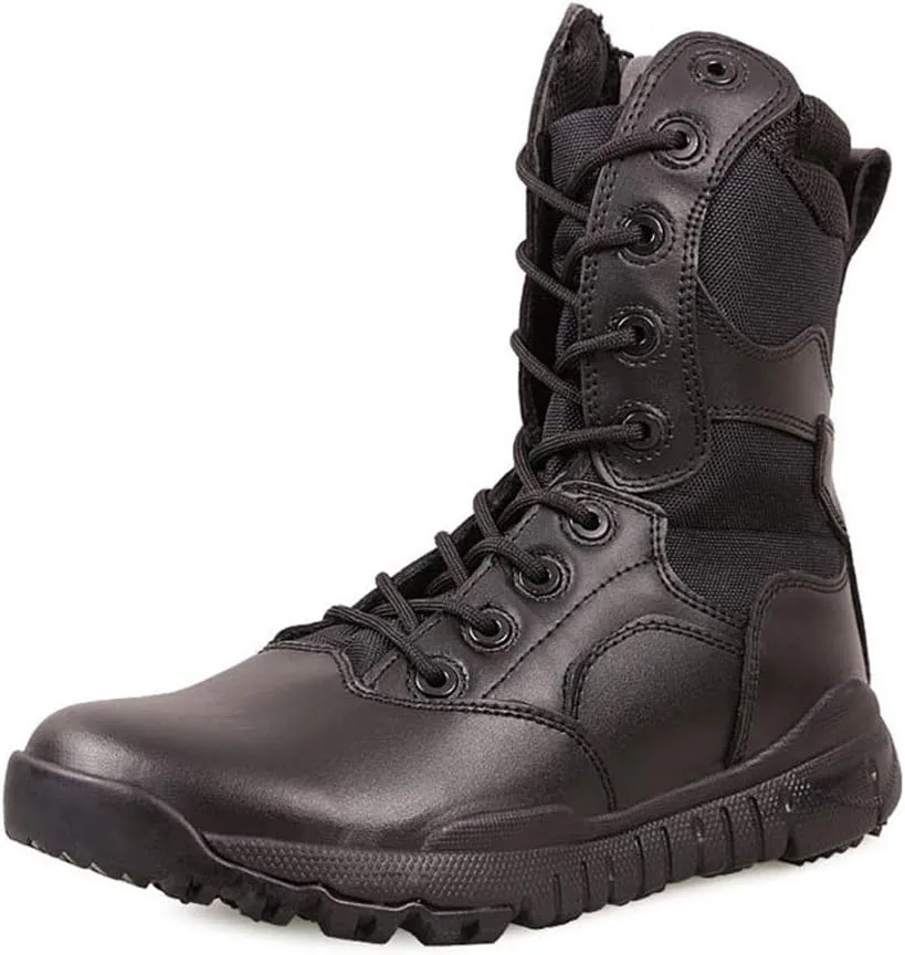 Men's Combat Boots, Outdoor Super Light Hiking Hunting Military Tactical Boots High-Tops Waterproof,Black- 40/UK 7/US 7.5