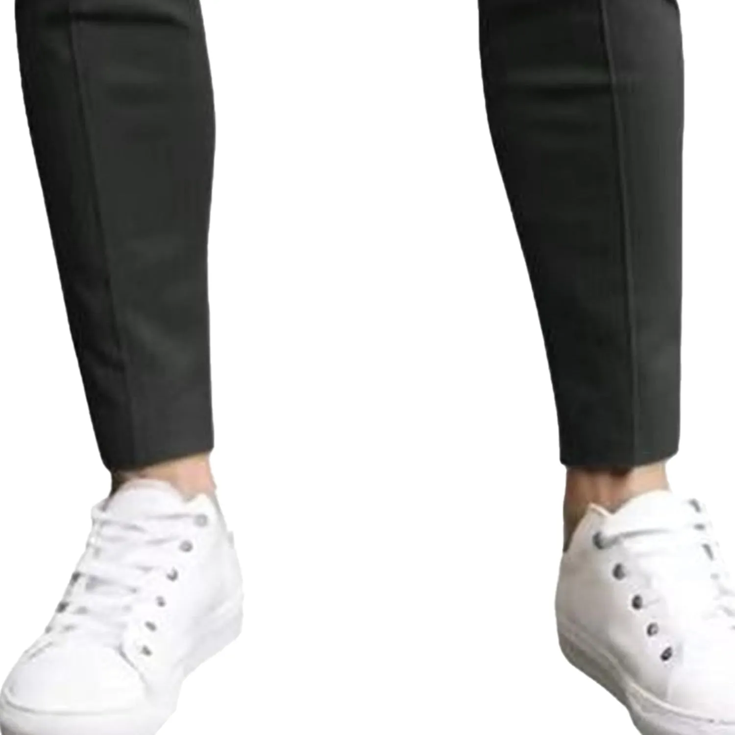 Men's Cotton Pleated Stretch Pants Casual Work Business Chinos Stretch Solid Lightweight Trousers