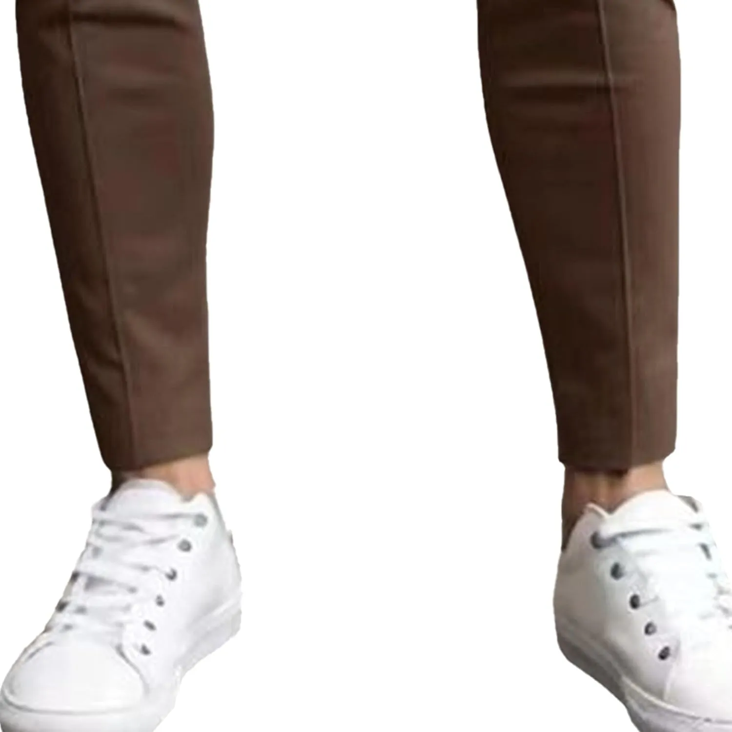 Men's Cotton Pleated Stretch Pants Casual Work Business Chinos Stretch Solid Lightweight Trousers