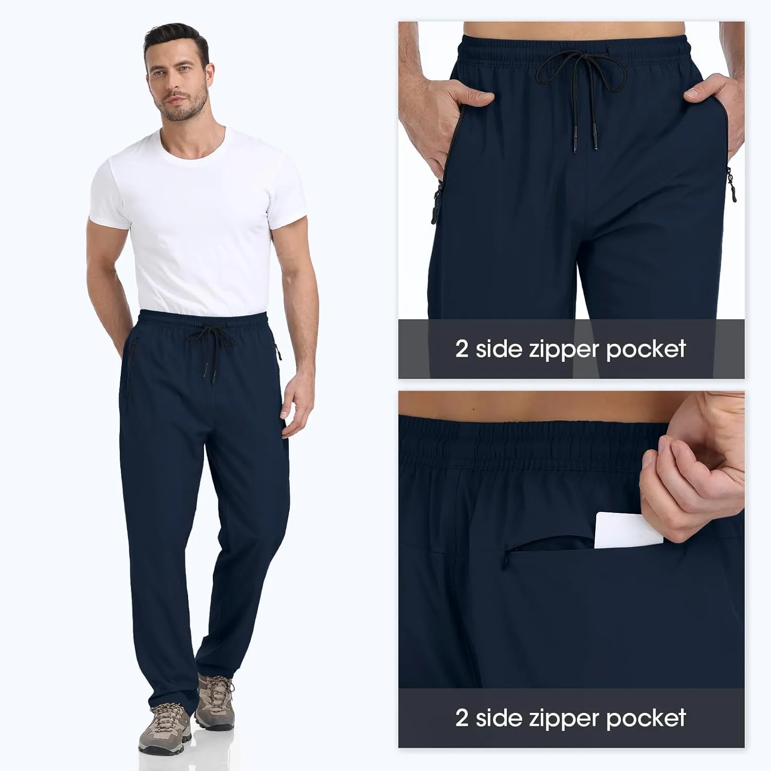 Men's Lightweight Hiking Pants Quick Dry Athletic Jogger Sweatpants