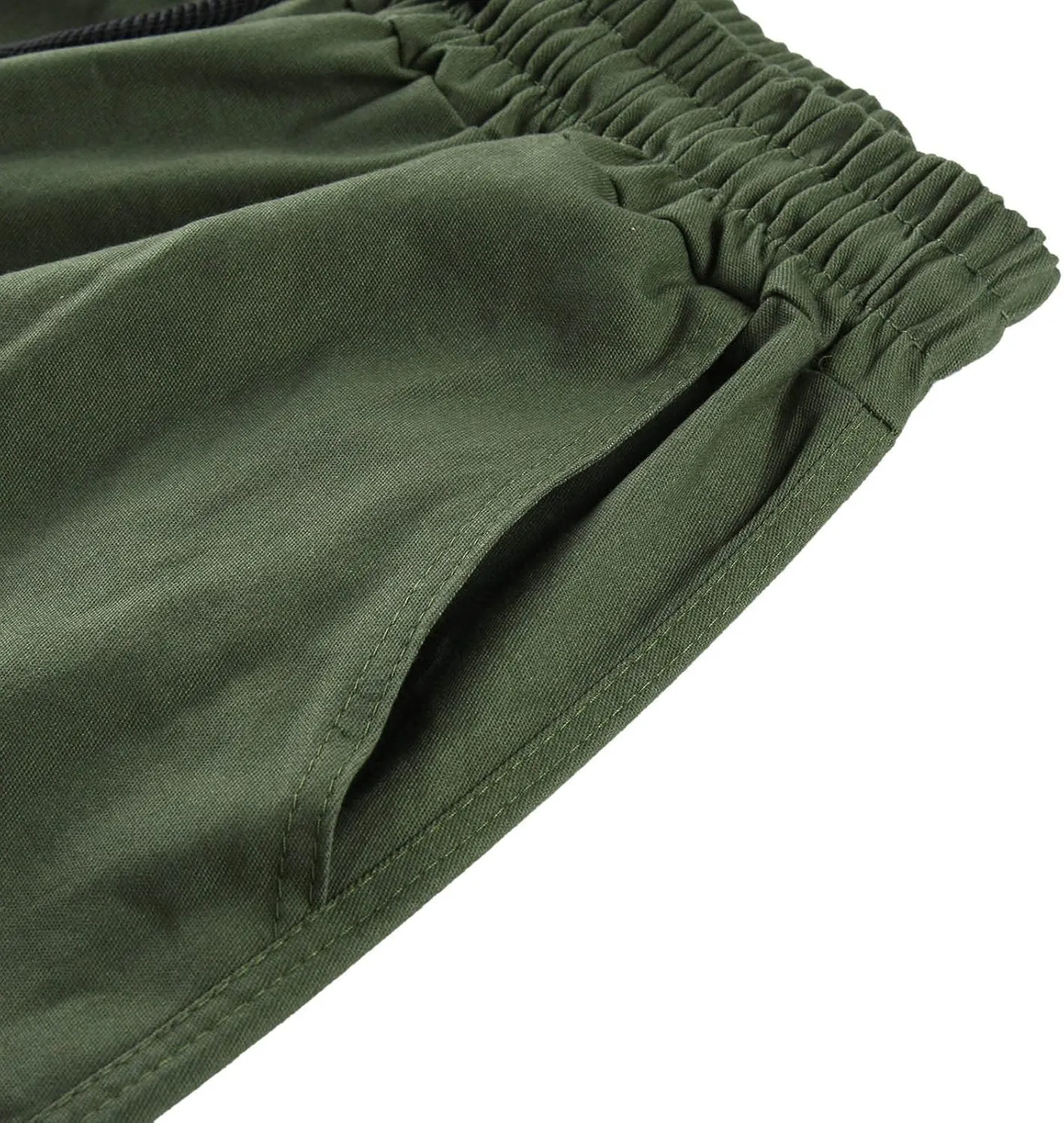 Mens Lightweight Joggers Mens Casual Waist Color Sports Hat Multi Woven Pocket Foot Rope Solid Pants Exercise Pants