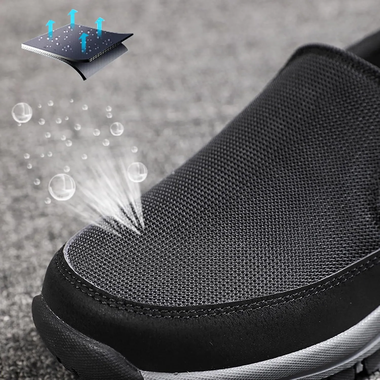 Men's Platform Canvas Slip-On Loafer Casual Shoes, Comfy Lightweight Non-Slip Orthopedic Sneakers with Arch Support Working Traveling Breathable Driving Walking Shoes