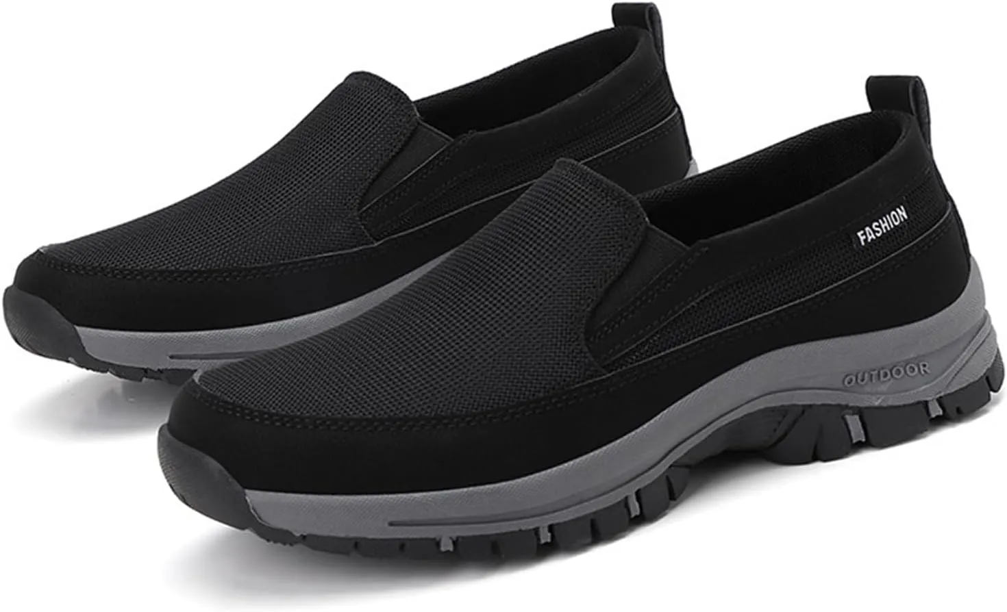 Men's Platform Canvas Slip-On Loafer Casual Shoes, Comfy Lightweight Non-Slip Orthopedic Sneakers with Arch Support Working Traveling Breathable Driving Walking Shoes