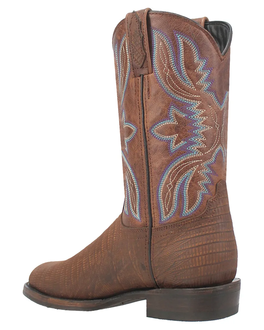 Men's Saw Buck Lizard Print Western Boots