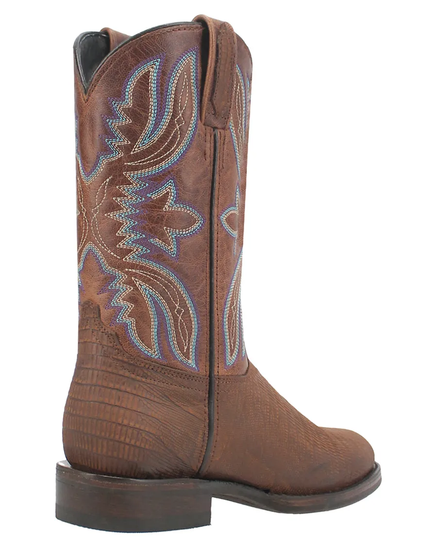 Men's Saw Buck Lizard Print Western Boots