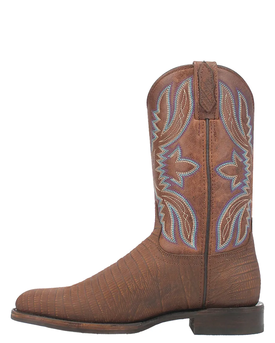Men's Saw Buck Lizard Print Western Boots