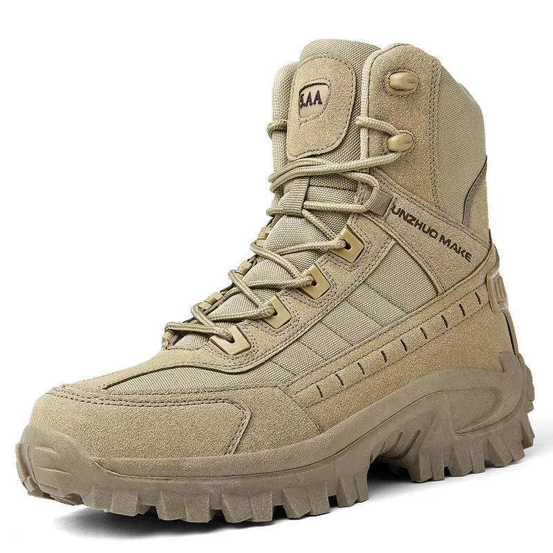 Men's Waterproof Outdoor Anti-Puncture Work Combat Boots Army Boots (Durability Upgrade) EU