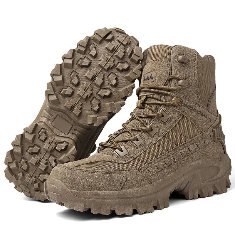 Men's Waterproof Outdoor Anti-Puncture Work Combat Boots Army Boots (Durability Upgrade) EU