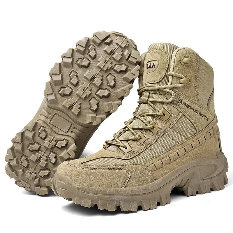 Men's Waterproof Outdoor Anti-Puncture Work Combat Boots Army Boots (Durability Upgrade) EU