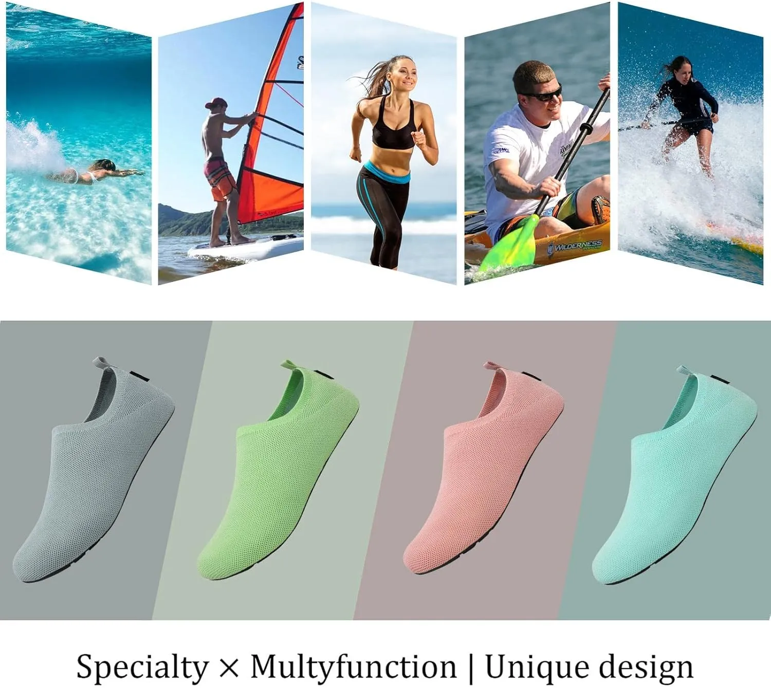 Mens Womens Quick Dry Barefoot Beach Pool Swim Diving Surf Aqua Sports Walking Yoga Water Shoes