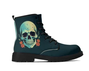 Minty Skull Leather Boots