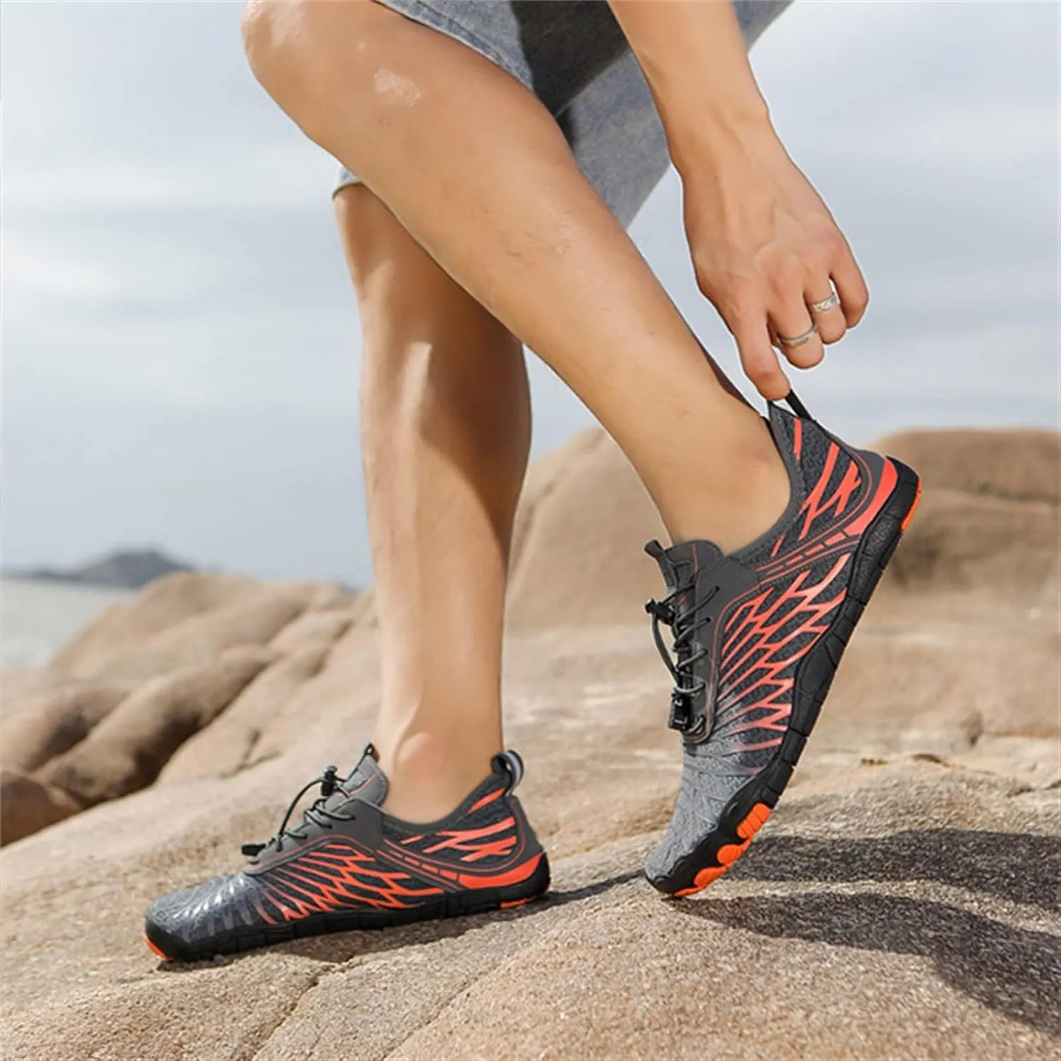 Mmoneyake Hike Barefoot Shoes Women Men Wide Toe Box Healthy & Non-Slip Barefoot Shoes Outdoor Hiking Shoe Grounded Footwear Unisex