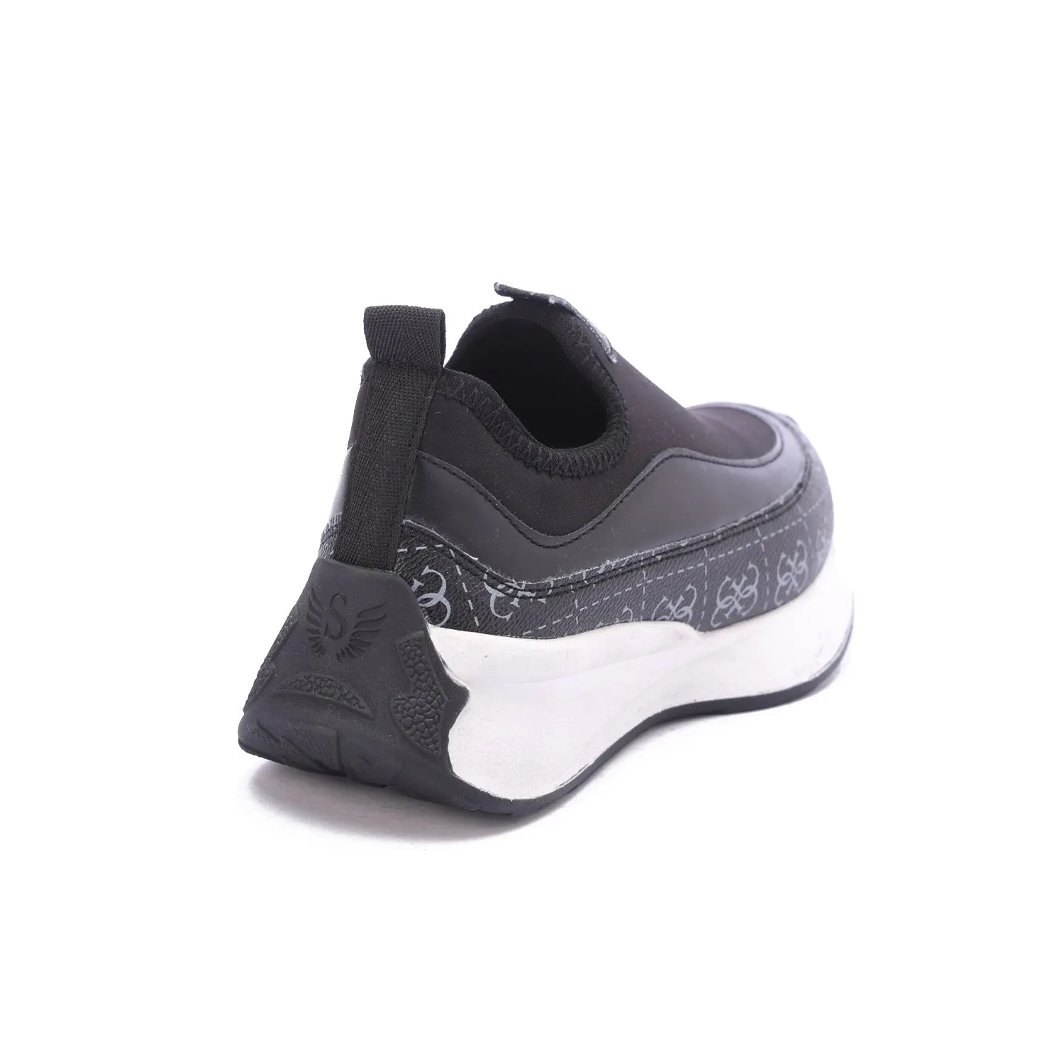 Monochrome Slip-On Chunky Sneakers-Black