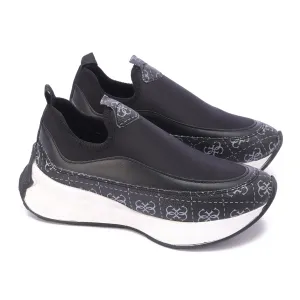 Monochrome Slip-On Chunky Sneakers-Black