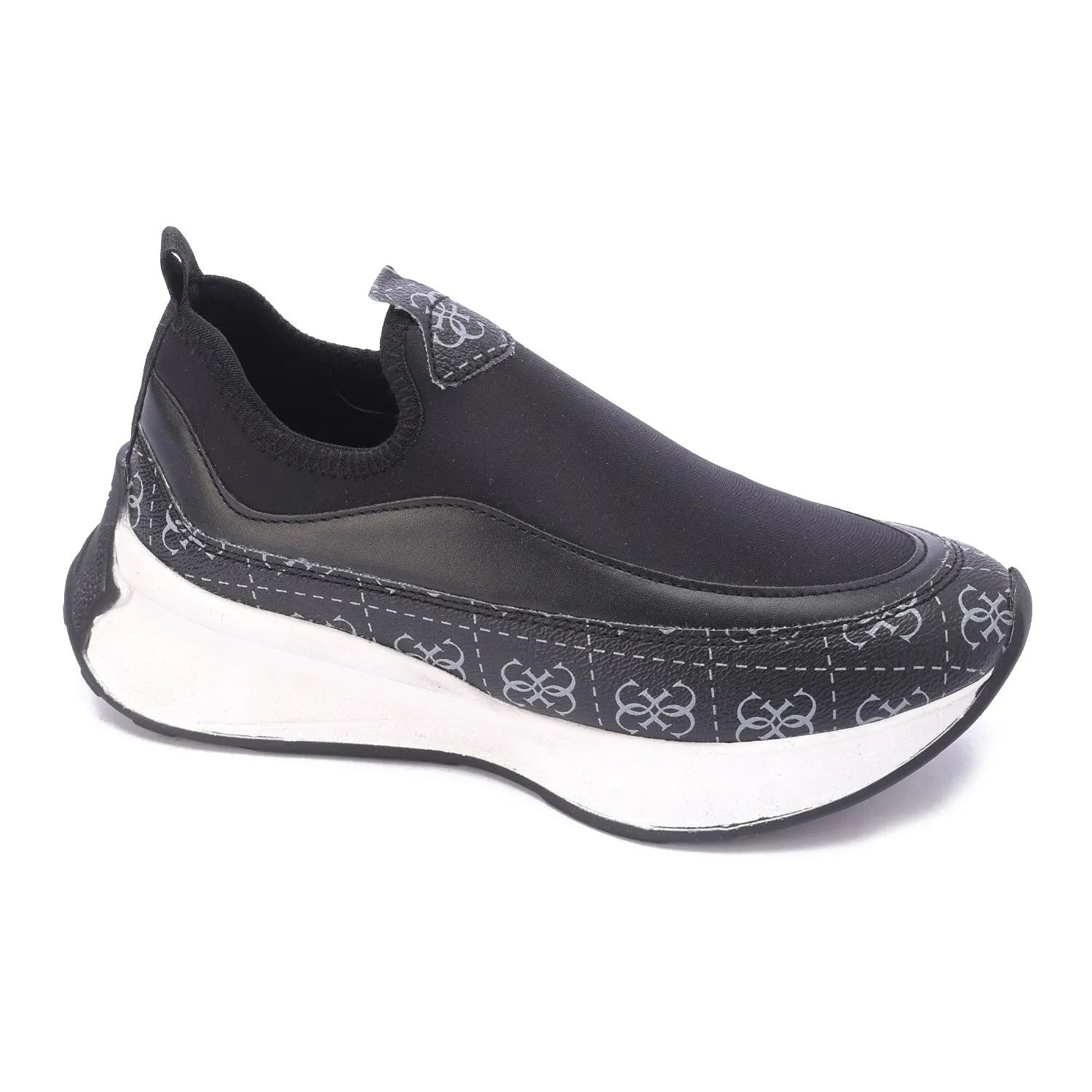 Monochrome Slip-On Chunky Sneakers-Black