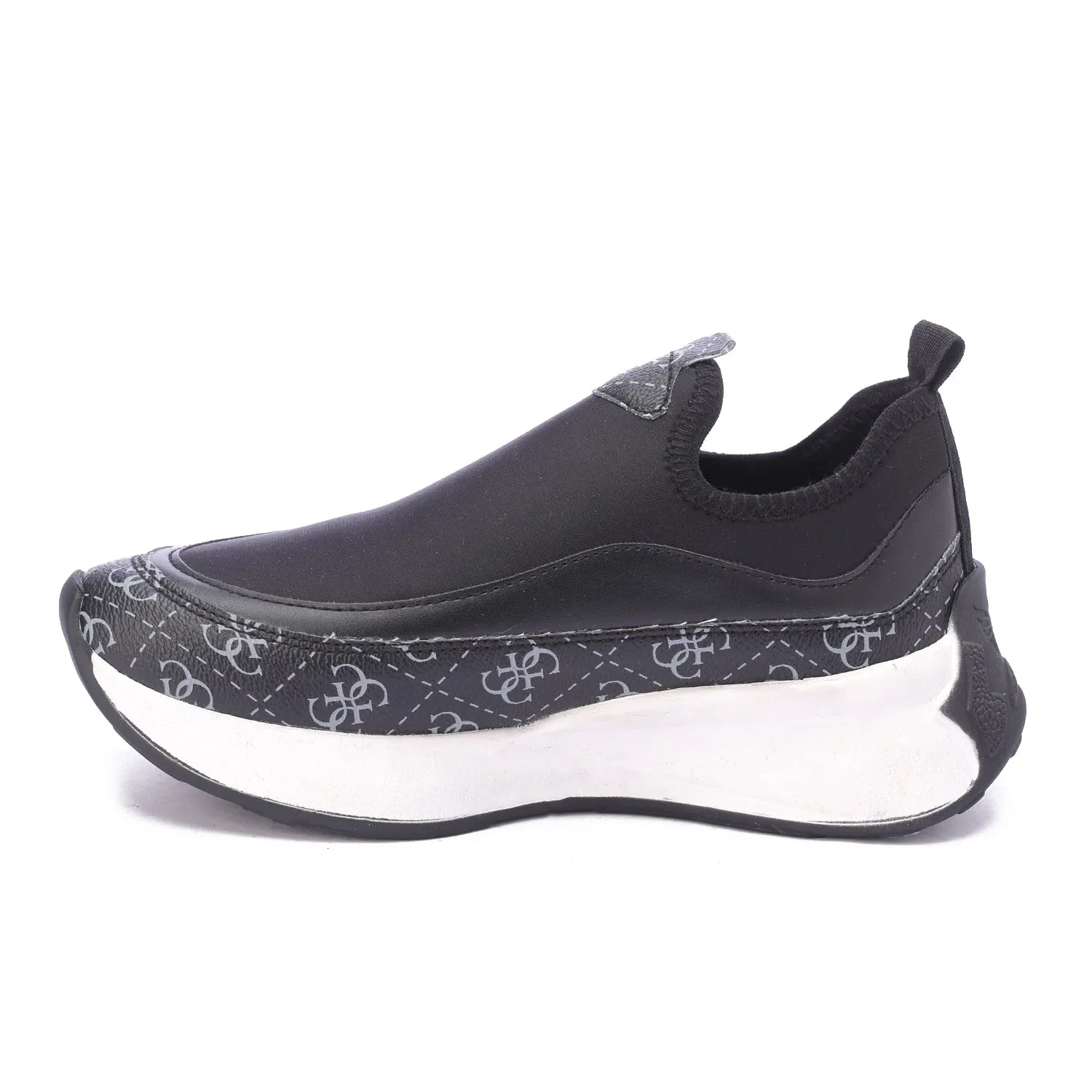 Monochrome Slip-On Chunky Sneakers-Black