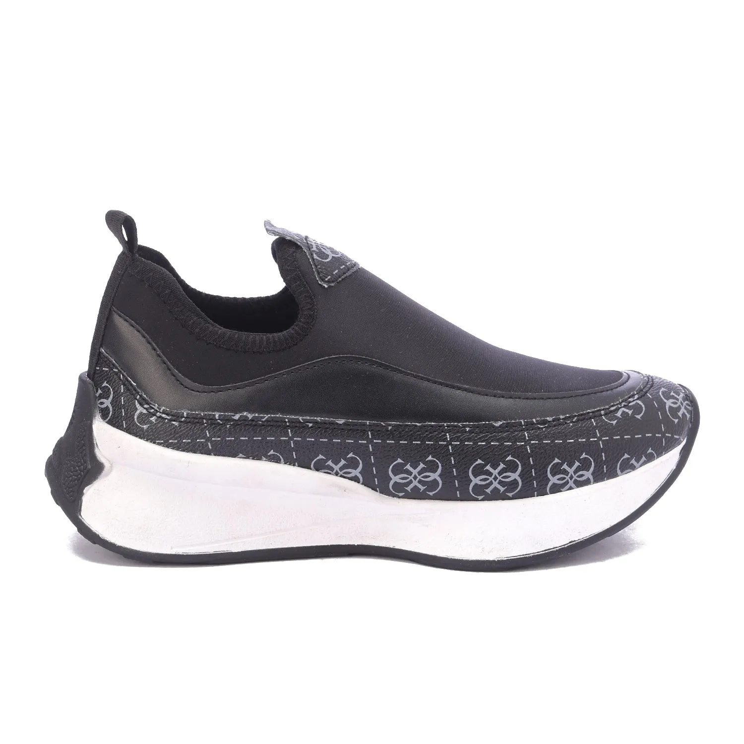 Monochrome Slip-On Chunky Sneakers-Black