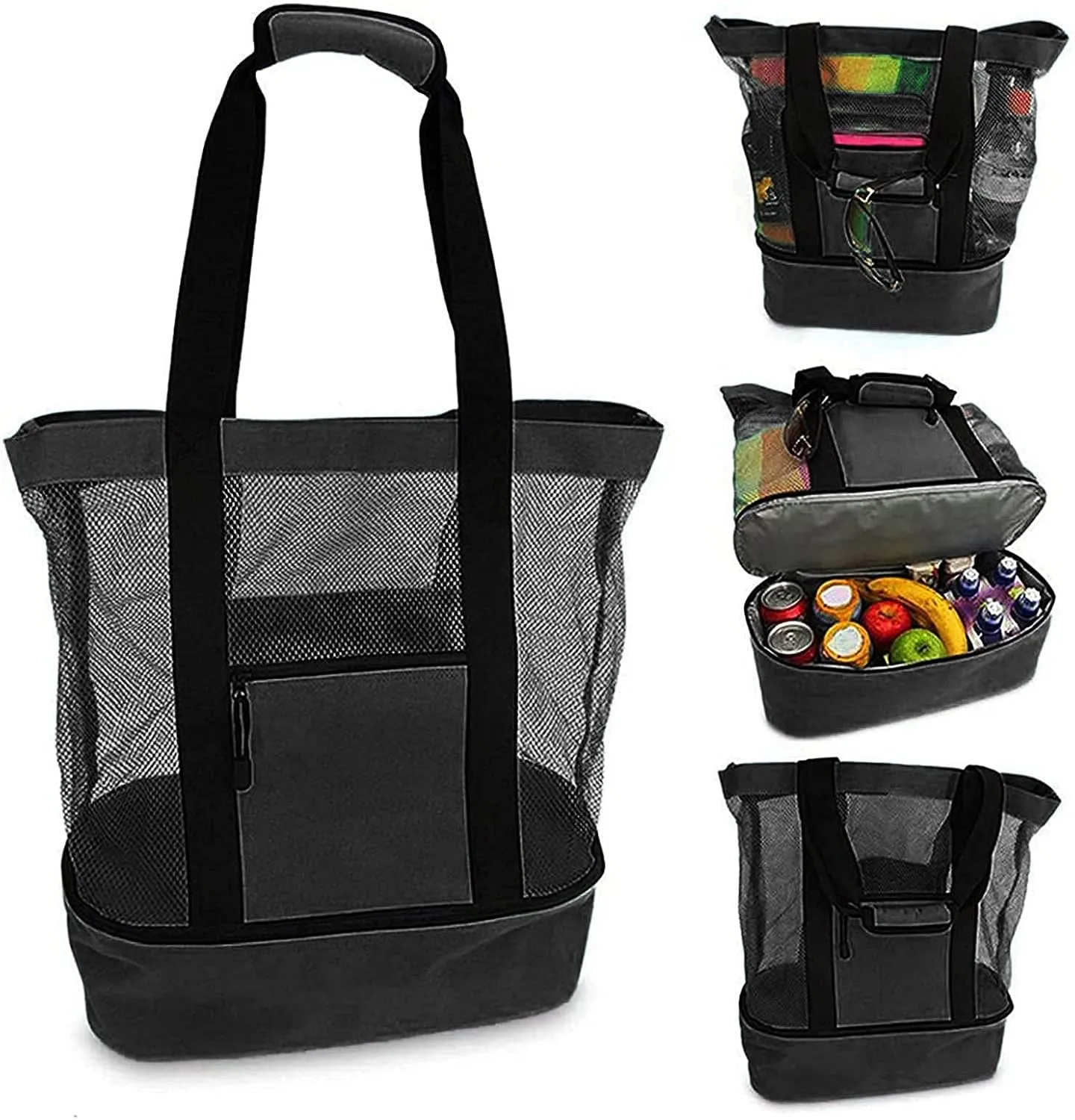 Multifunctional outdoor travel picnic bag,beach insulation bag, mesh beach bag creative multifunctional ice pack