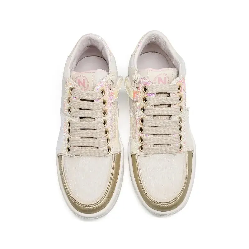 Naturino Sires So Sassy Pink & Gold Hi Top Sneaker