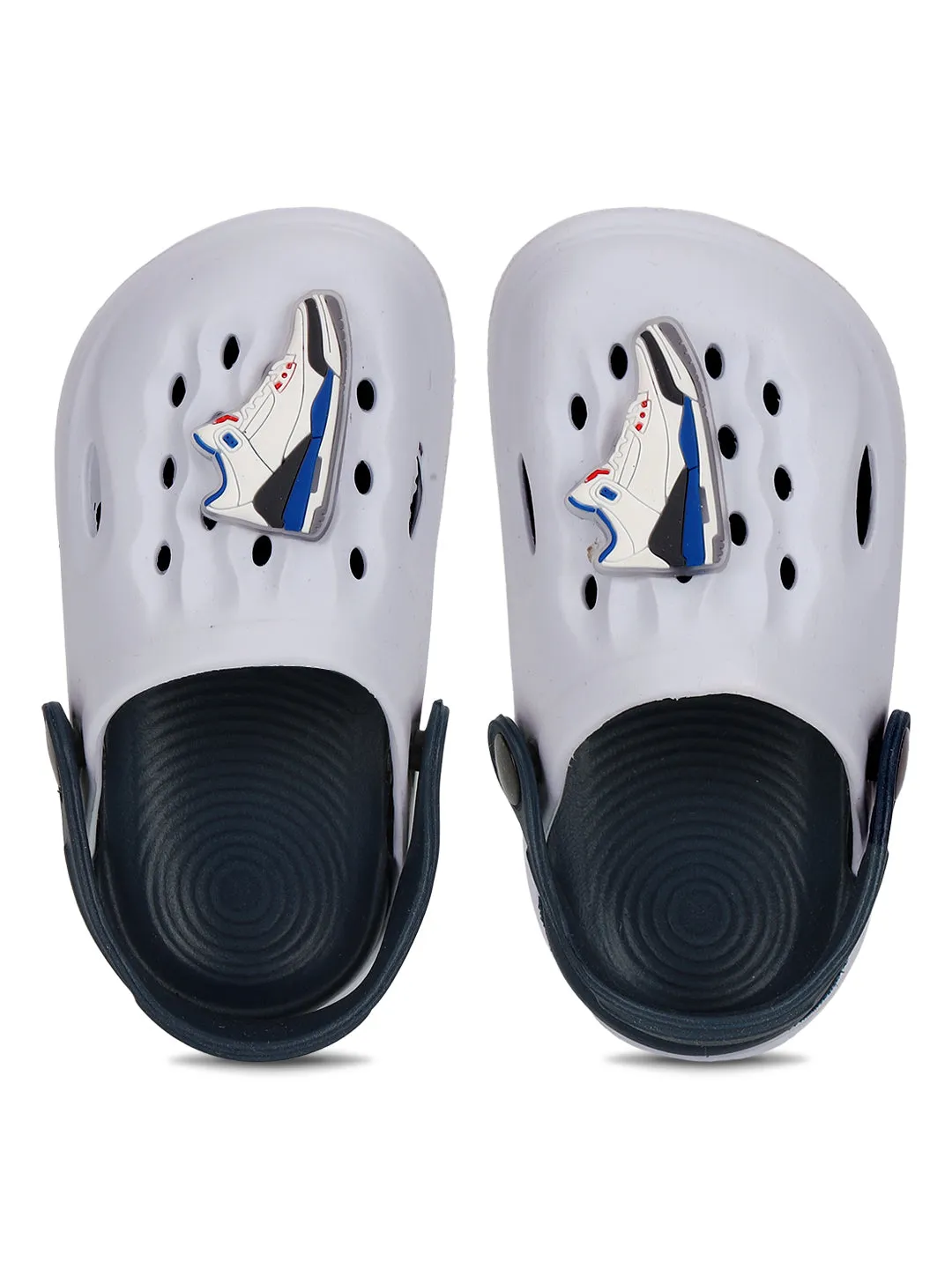 Navy Blue Stylish Slip-On Clogs For Kids-Unisex (TC-LCLOG2-NVYBLU)