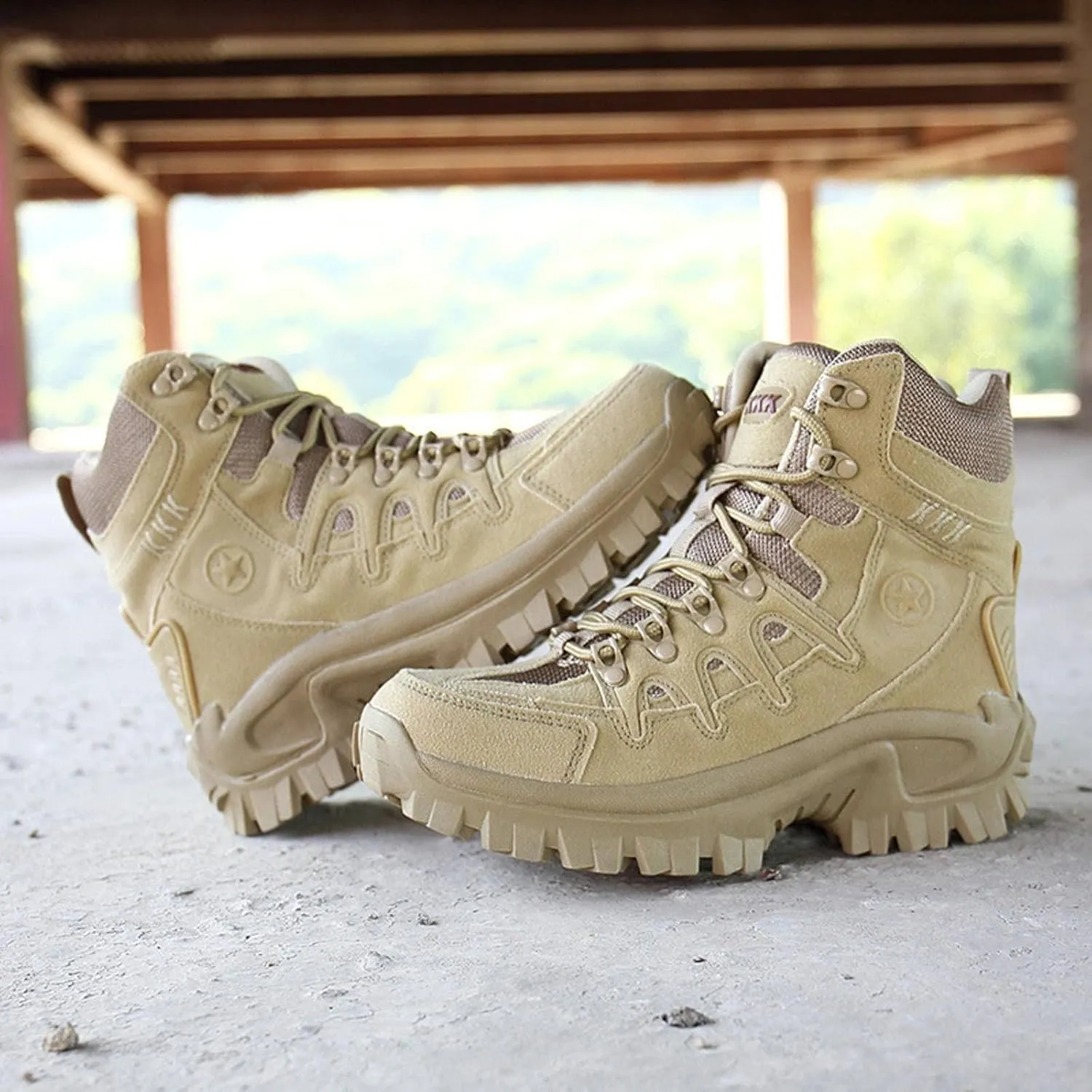 NC Fashionable Men's Hiking Shoes,Military Boots,Non-Slip Wear-Resistant Breathable Shock Absorption,Running Sneakers
