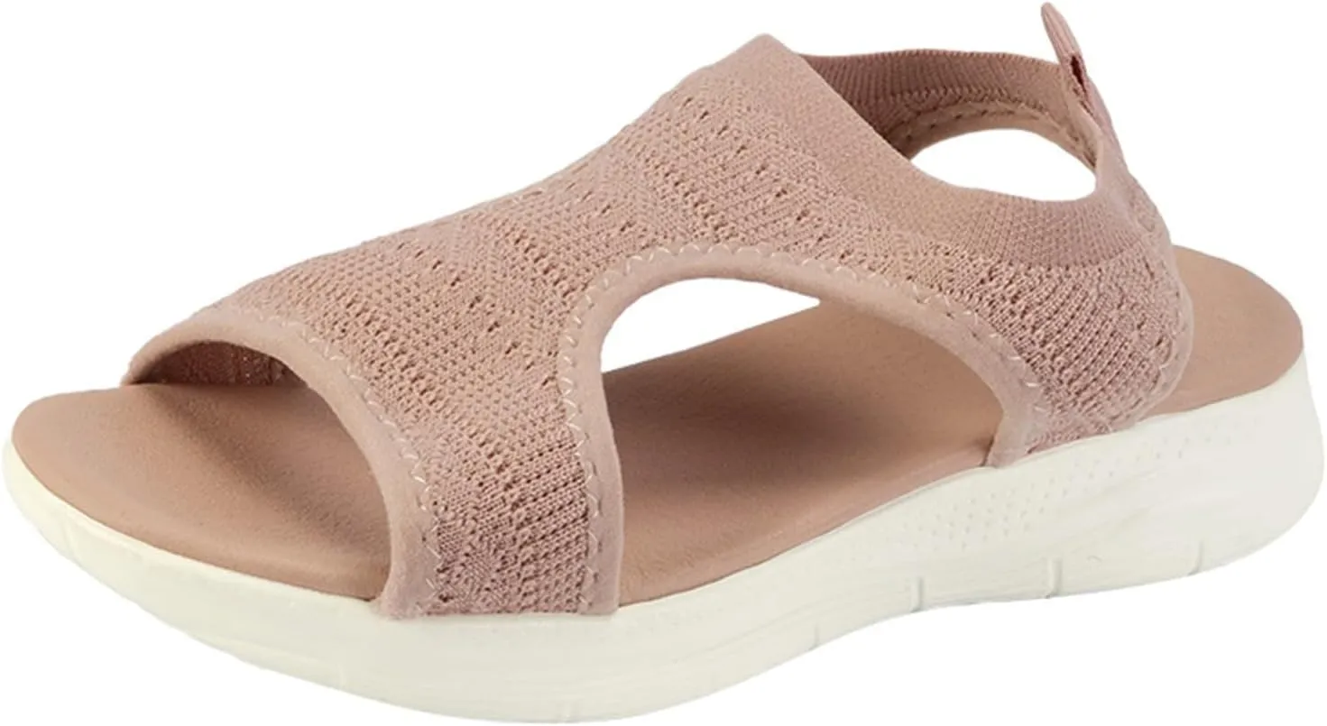 Orthopedic Sandals Women Arch Support Comfort Wear Orthowear Shoes Open Toe Platform Wedge Sandals for Plantar Fasciitis Comfortable Walking Shoes Summer Vacation Beach Footwear Lightweight Breathable