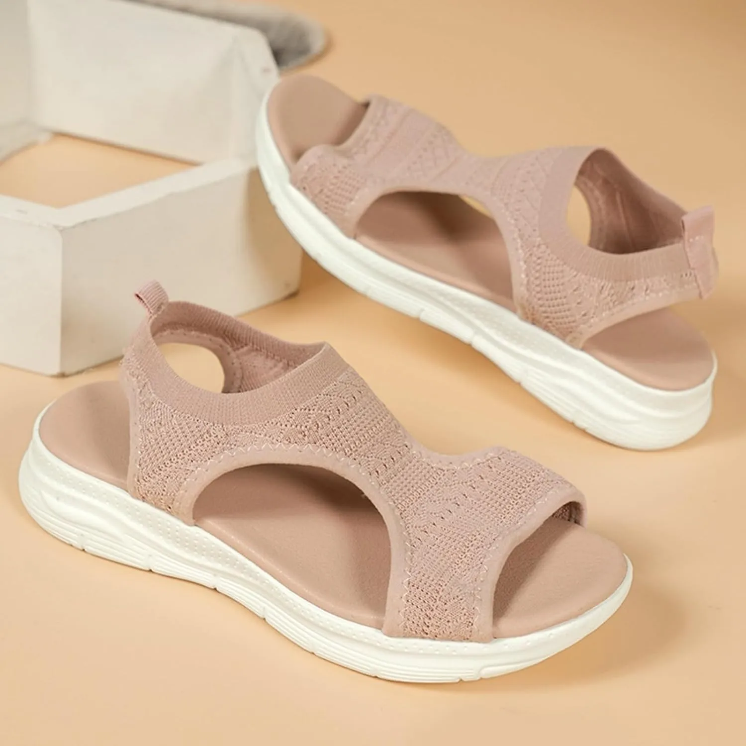 Orthopedic Sandals Women Arch Support Comfort Wear Orthowear Shoes Open Toe Platform Wedge Sandals for Plantar Fasciitis Comfortable Walking Shoes Summer Vacation Beach Footwear Lightweight Breathable