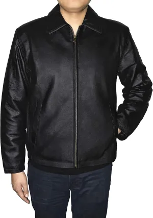 Outfitters Men's Genuine Leather Open Bottom Jacket