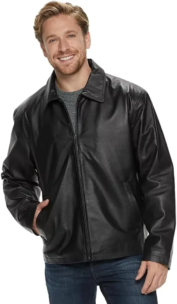 Outfitters Men's Genuine Leather Open Bottom Jacket