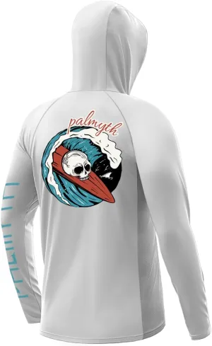 Palmyth Fishing Shirts for Men UPF 50  Sun Protection Hoodie Long Sleeve with UV Vented Neck Gaiter