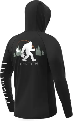 Palmyth Fishing Shirts for Men UPF 50  Sun Protection Hoodie Long Sleeve with UV Vented Neck Gaiter