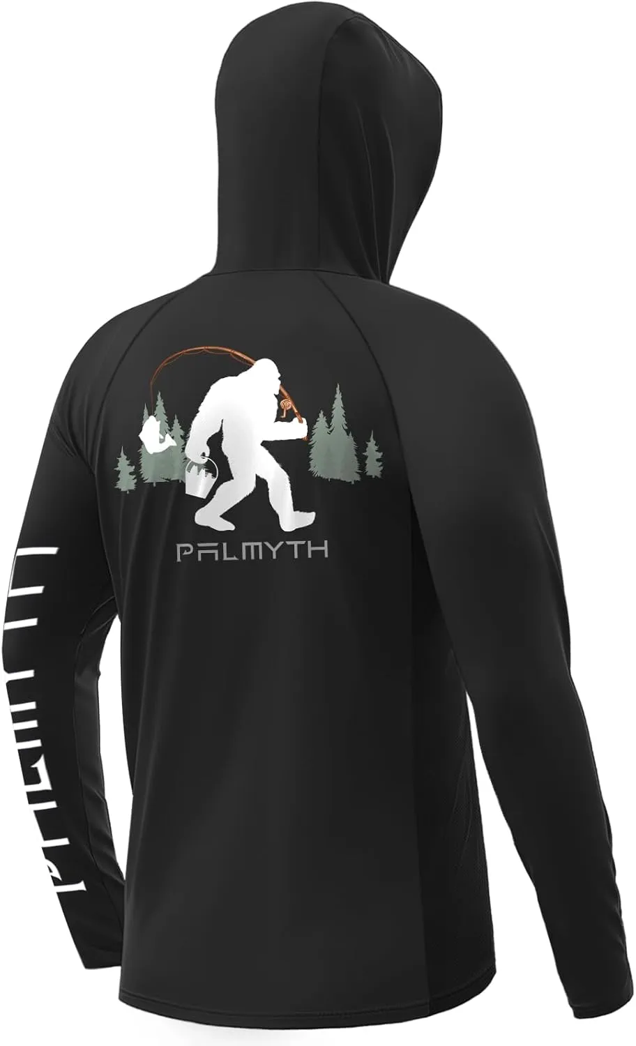 Palmyth Fishing Shirts for Men UPF 50  Sun Protection Hoodie Long Sleeve with UV Vented Neck Gaiter