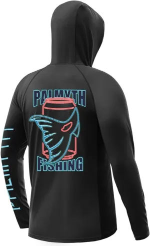 Palmyth Fishing Shirts for Men UPF 50  Sun Protection Hoodie Long Sleeve with UV Vented Neck Gaiter