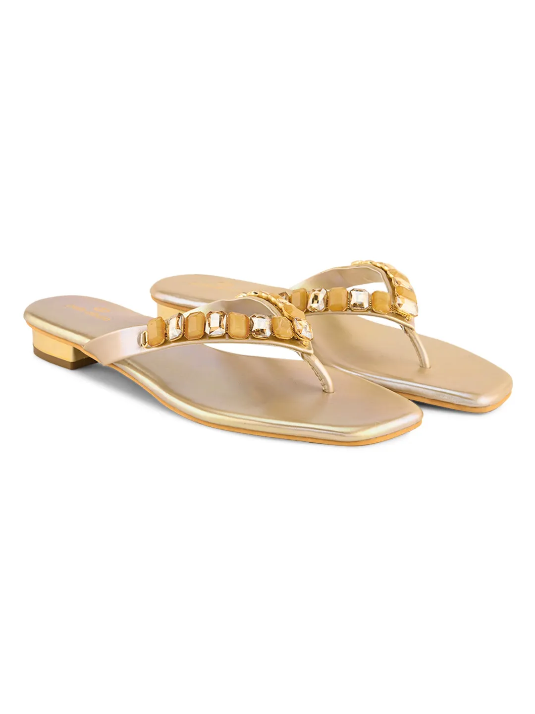 Pelle Ablero Gold Slipons for Women
