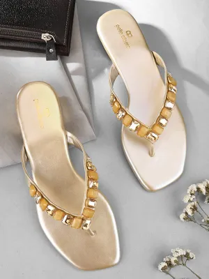 Pelle Ablero Gold Slipons for Women