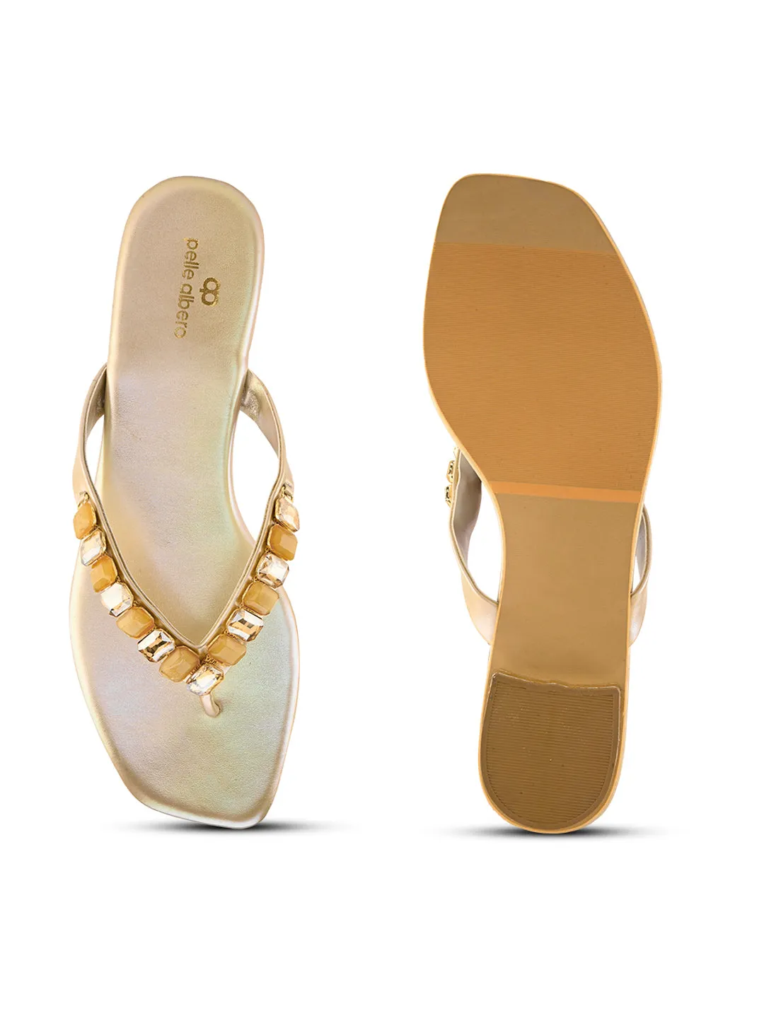 Pelle Ablero Gold Slipons for Women