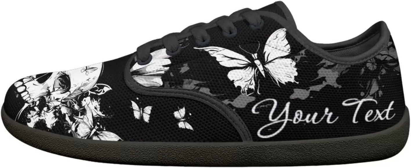 Personalized Skull Running Sneaker Tennis Shoes for Women Men Driving Loafer Flat Walking Sneakers