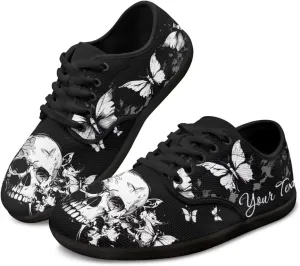 Personalized Skull Running Sneaker Tennis Shoes for Women Men Driving Loafer Flat Walking Sneakers