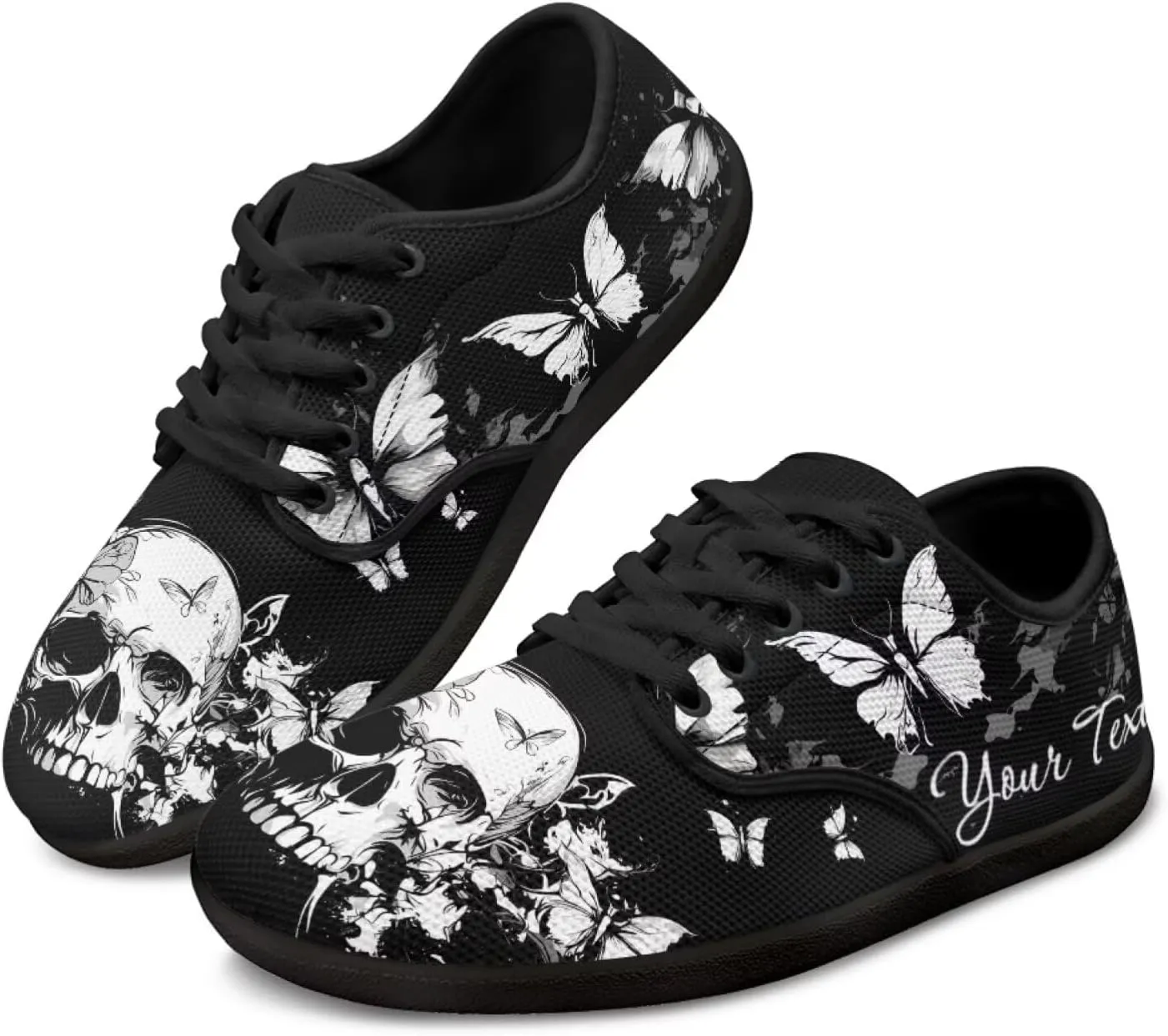 Personalized Skull Running Sneaker Tennis Shoes for Women Men Driving Loafer Flat Walking Sneakers