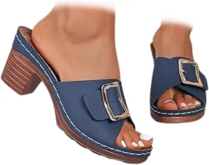 Platform Heels Sandals for Women 2025, Summer Low Chunky Heel Orthopedic Sandals, Comfort Arch Support Wedge Beach Sandal