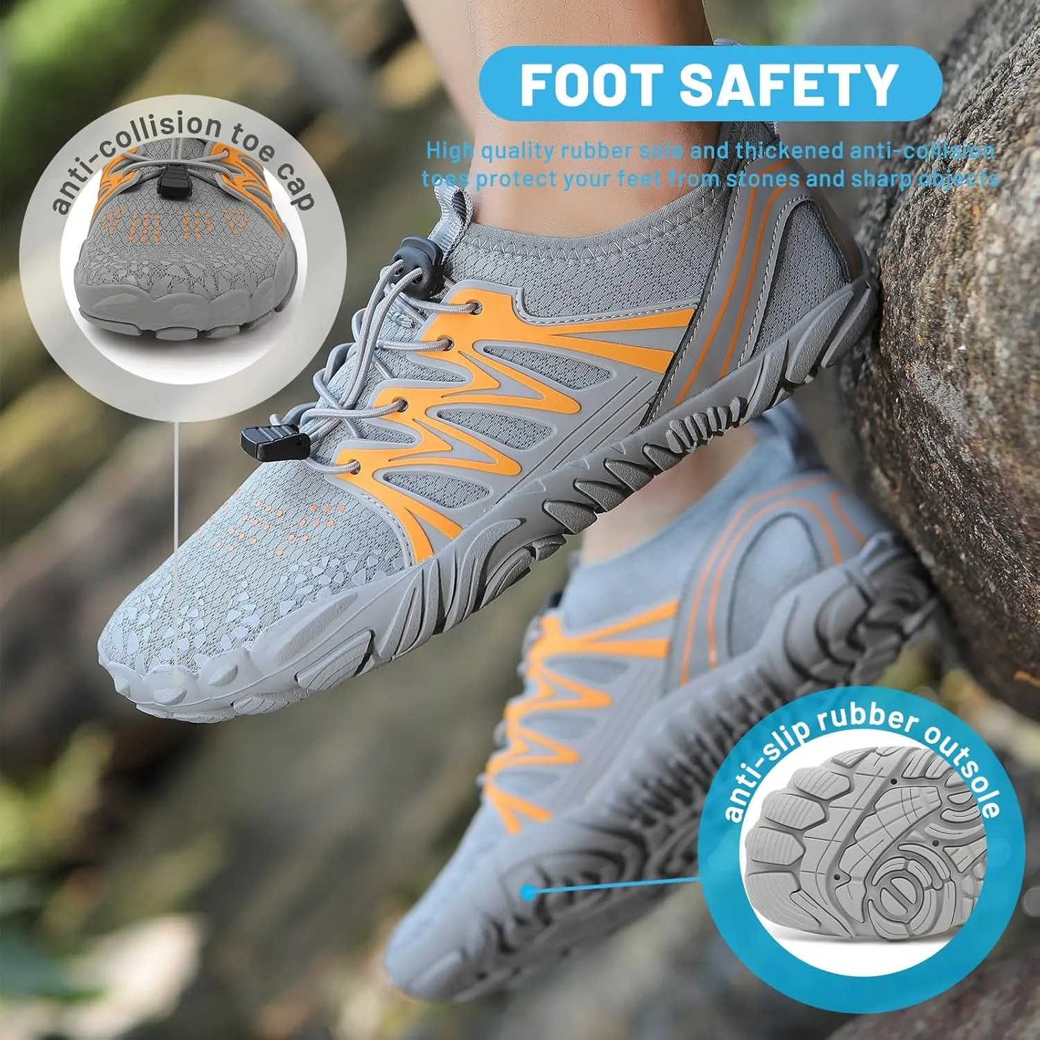 Rojeam Barefoot Water Shoes for Men Women Quick Drying Sports Aqua Socks