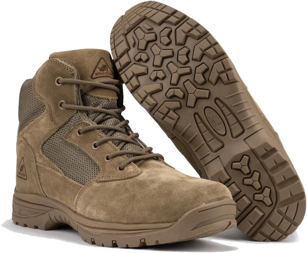 RYNO GEAR Tactical Combat Military Boots with CoolMax Lining, Contrast Stitching and Slip Resistant Sole