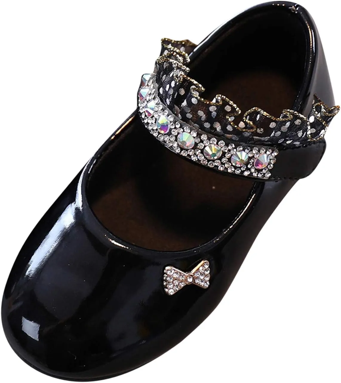 rystal Lace Princess Mary Jane Dress Shoes Princess Low Heel Dance Shoes Pary Wedding Slip On Ballet Flat