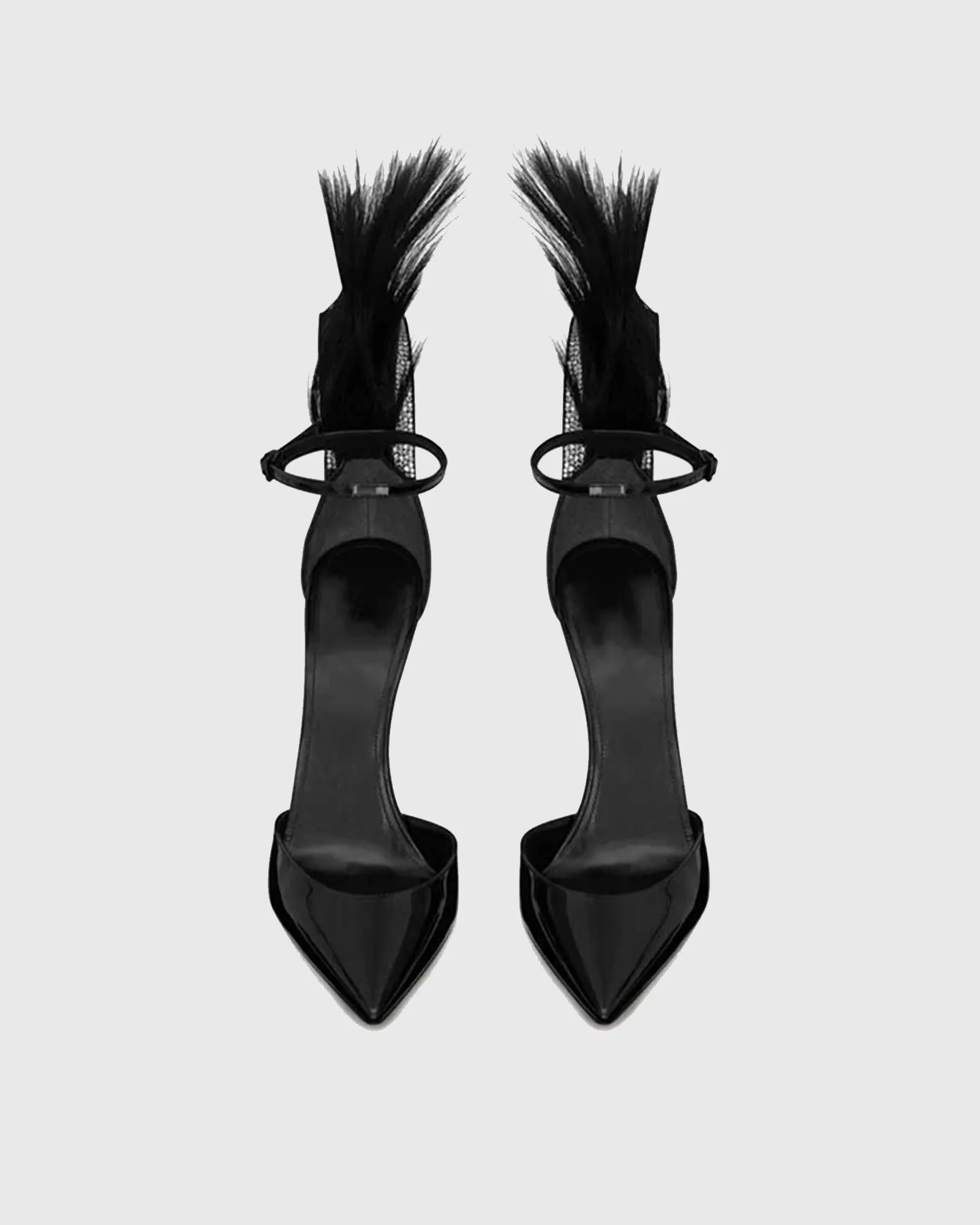 Satya Feather Ankle Strap Pumps In Black