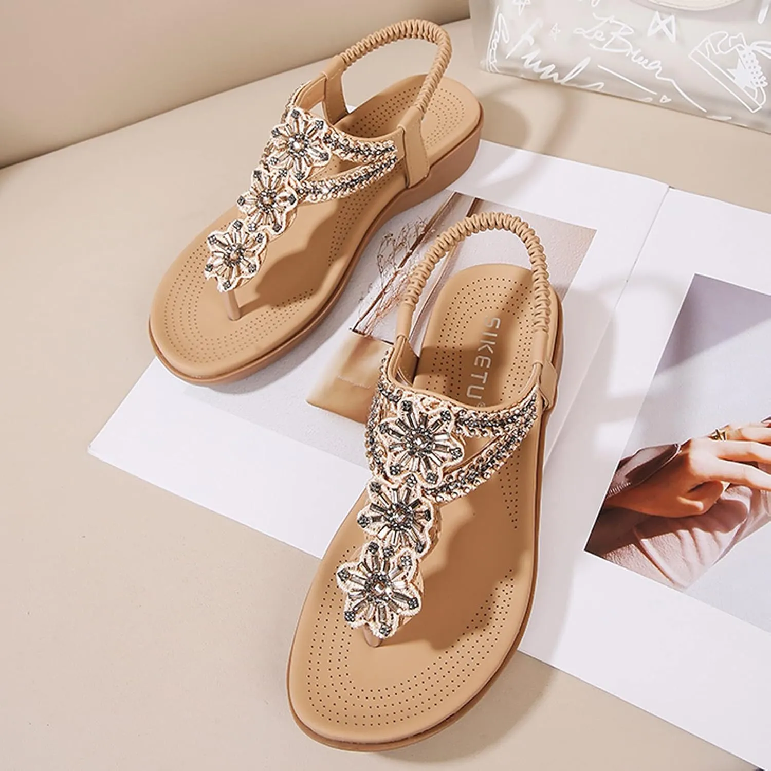 SBGMoSJ Diabetic Slip On Shoes for Women 11 Wide Orthopedic Shoes for Women Brown Dressy Sandals Women Sandalias Deportivas Para Mujer Orthopedic Sandal for Women Wide Womens Flip Flops Size 11