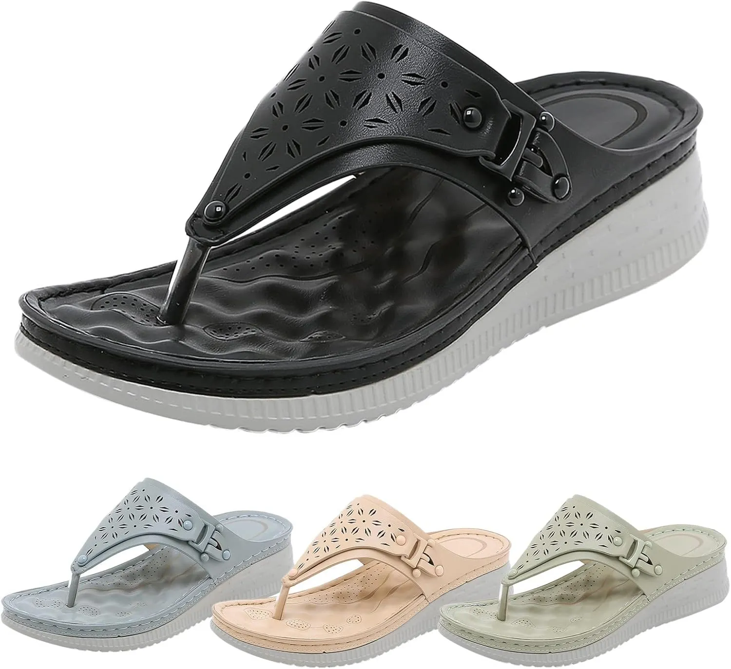 SBGMoSJ Orthopedic Diabetic Dress Shoes for Women Size 7 Wide Width Women Shoes Dressy Comfortable Sandals Womens Summer Shoes Size 9 Orthopedic Womens Shoes Black High Heels Heel Sandals for Women